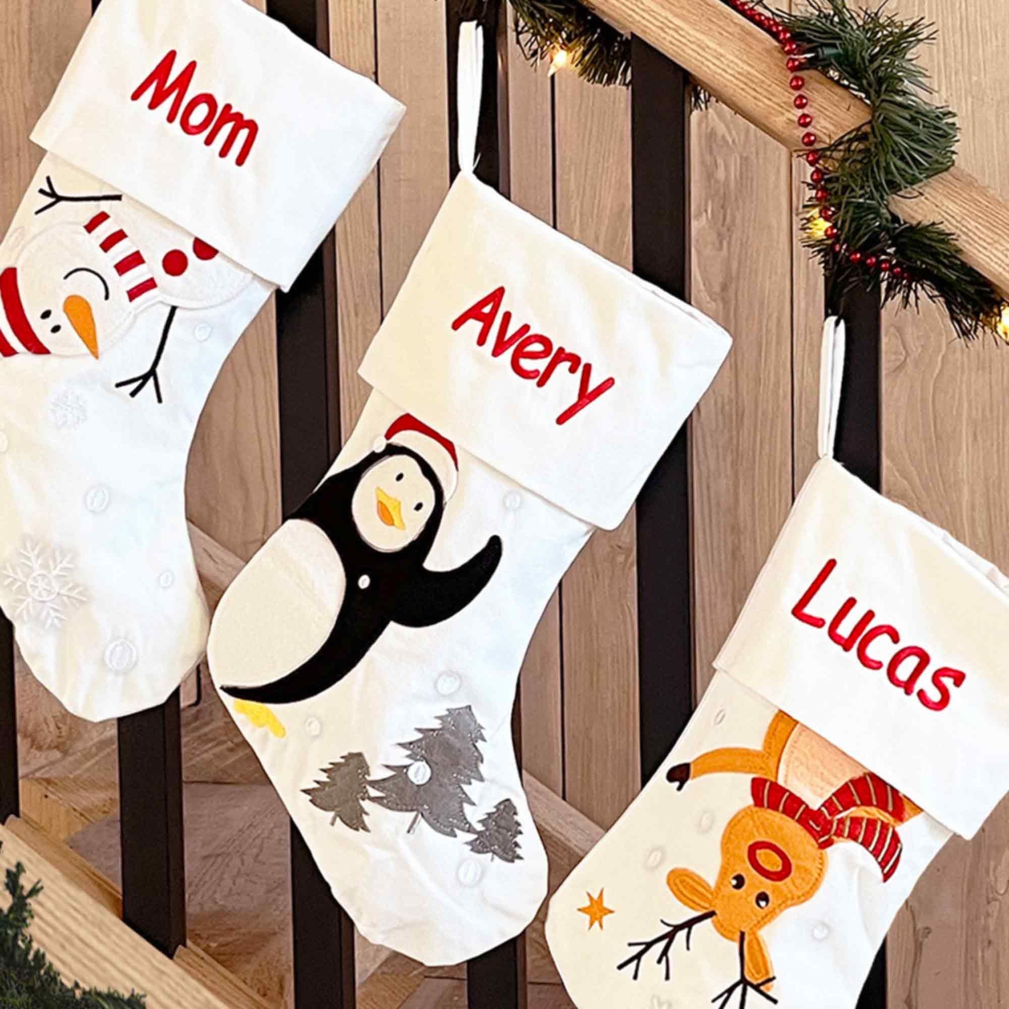  Penguin Personalized Knitted Christmas Stocking with